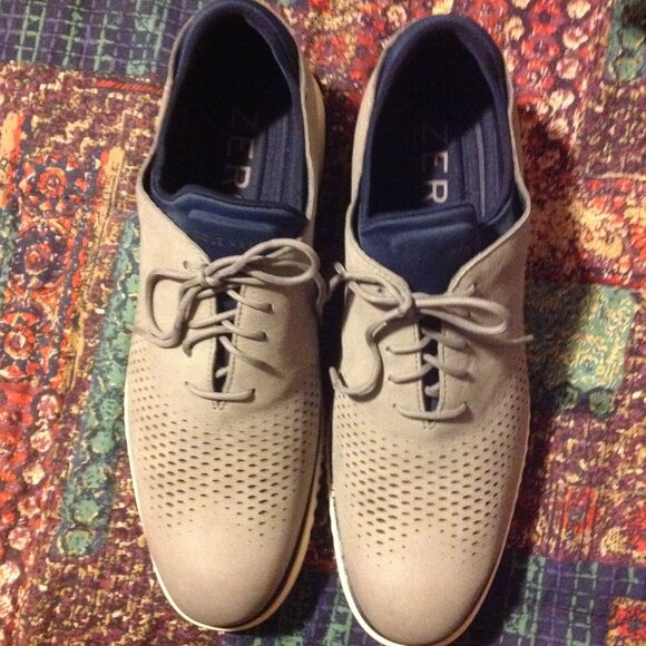 Cole Haan Men's 2.ZeroGrand Gray Nubuck Wingtip Oxford Shoes - 11.5M- New in Box - Picture 2 of 9